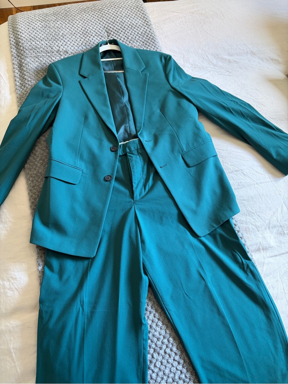 Zara Teal Two-Piece Men's Suit Jacket & Trousers